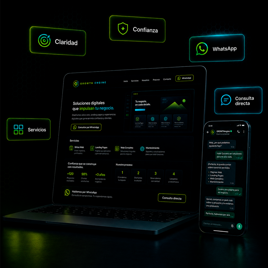 Ejemplo de web profesional Growth Engine